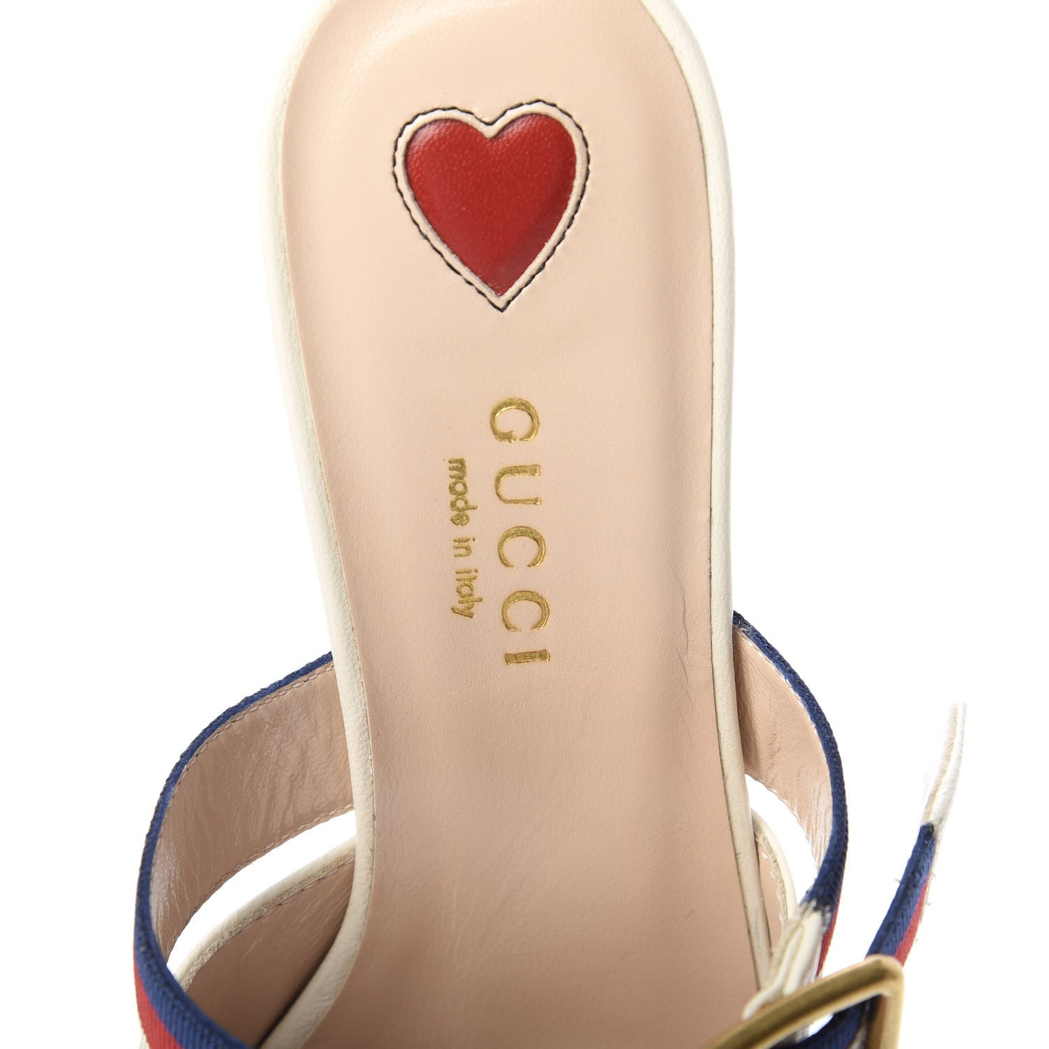 Gucci Malaga Kid Sylvie Web Bamboo Low Heel Mules 35 White 7 of 9