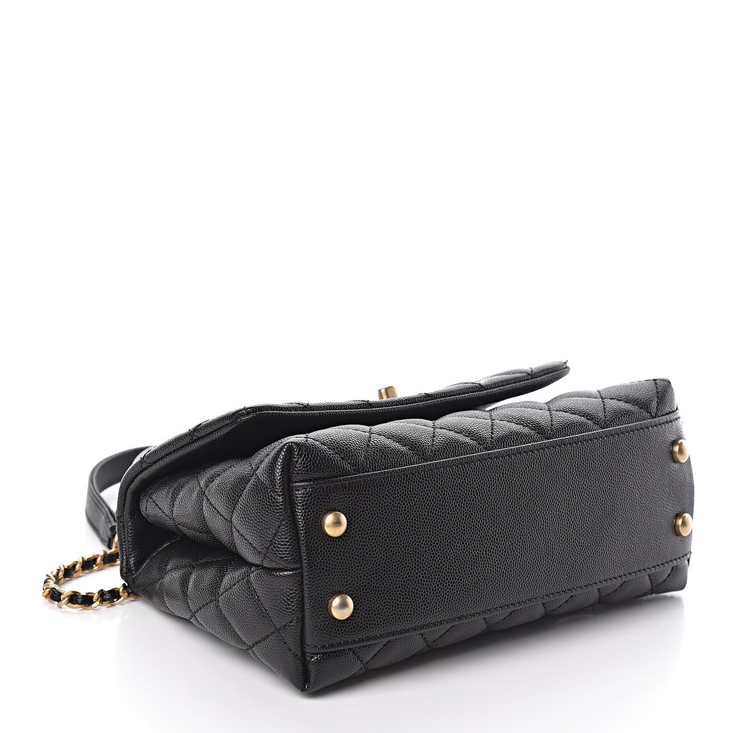 Caviar Quilted Mini Coco Handle Flap Black