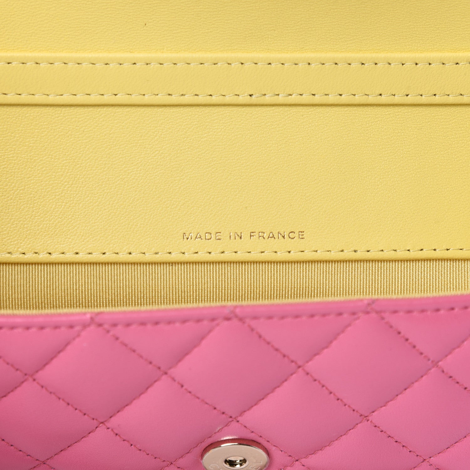 Chanel Lambskin Quilted Glasses Case With Chain Pink Yellow 9 of 12