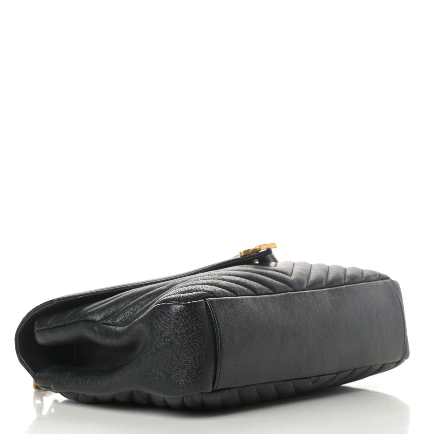 Saint Laurent Sheepskin Matelasse Chevron Monogram Large College Satchel Black 5 of 11