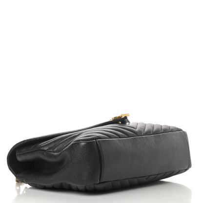 Saint Laurent Sheepskin Matelasse Chevron Monogram Large College Satchel Black 5 of 11
