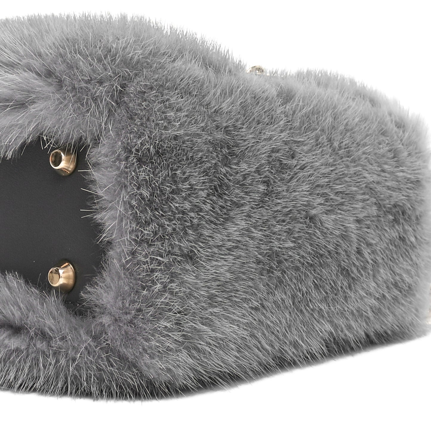 Mink Fur Mini Lady Dior Grey