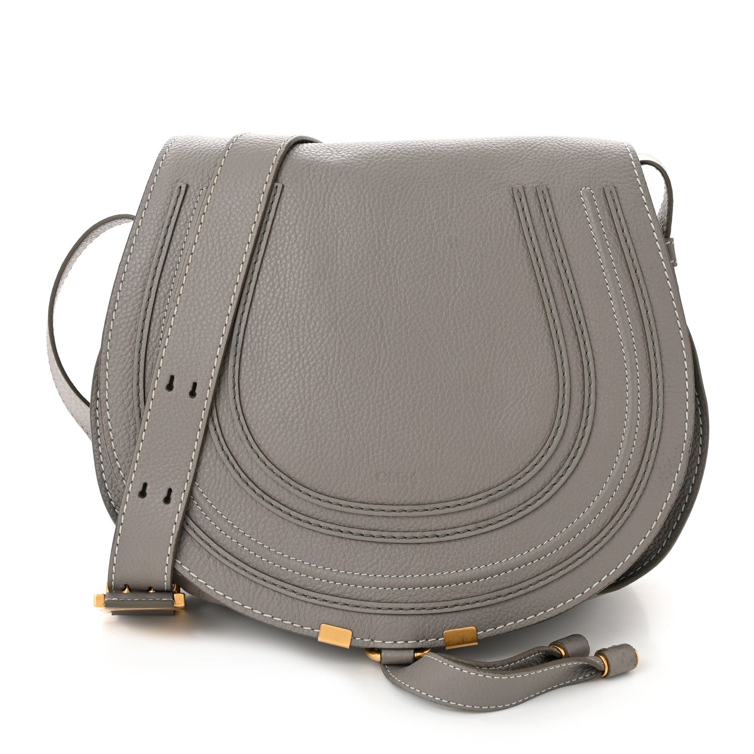 Chloe Calfskin Medium Marcie Round Crossbody Bag Cashmere Grey 1 of 11