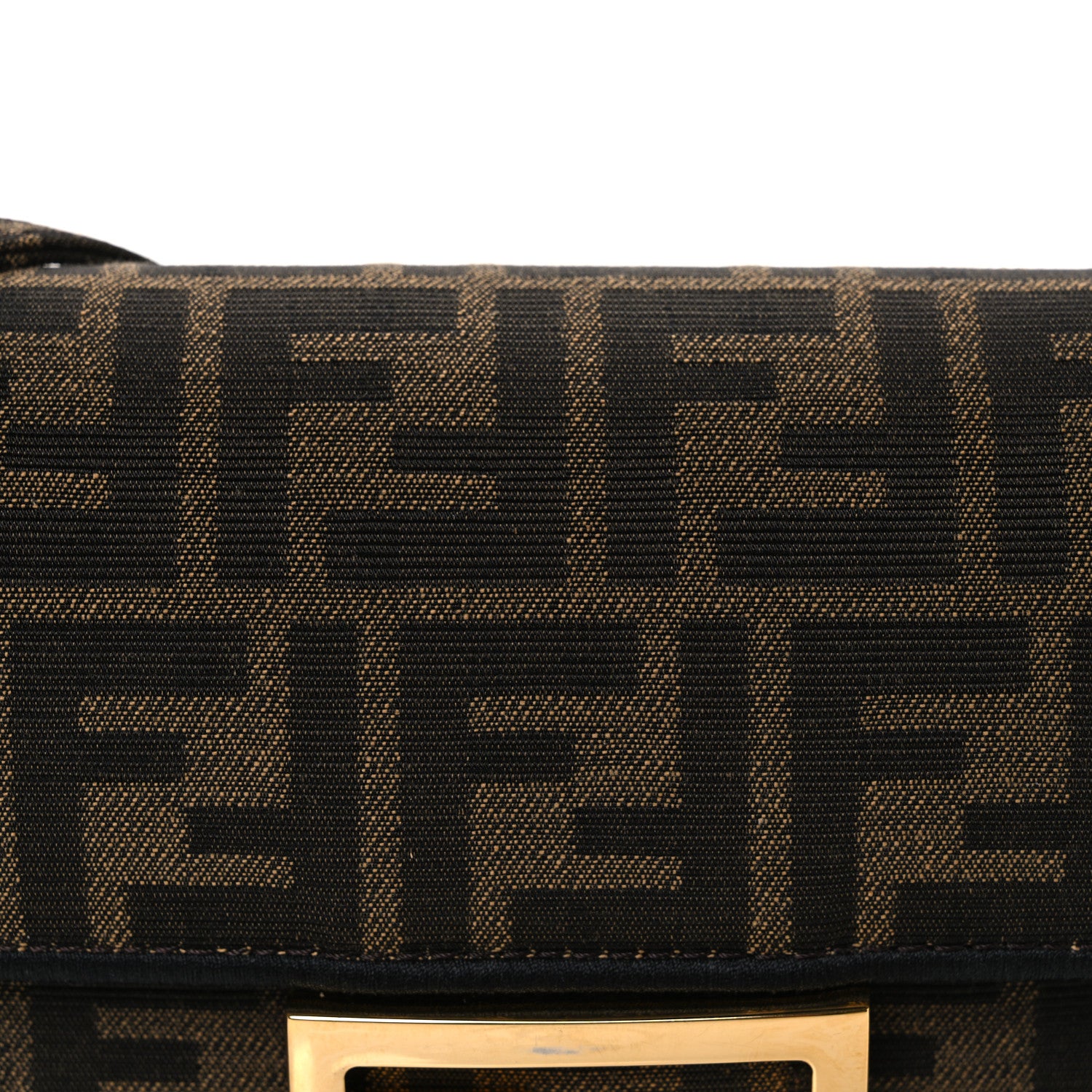 Fendi Fabric Jacquard FF 1974 Mini Baguette Tobacco Moro Black 8 of 11