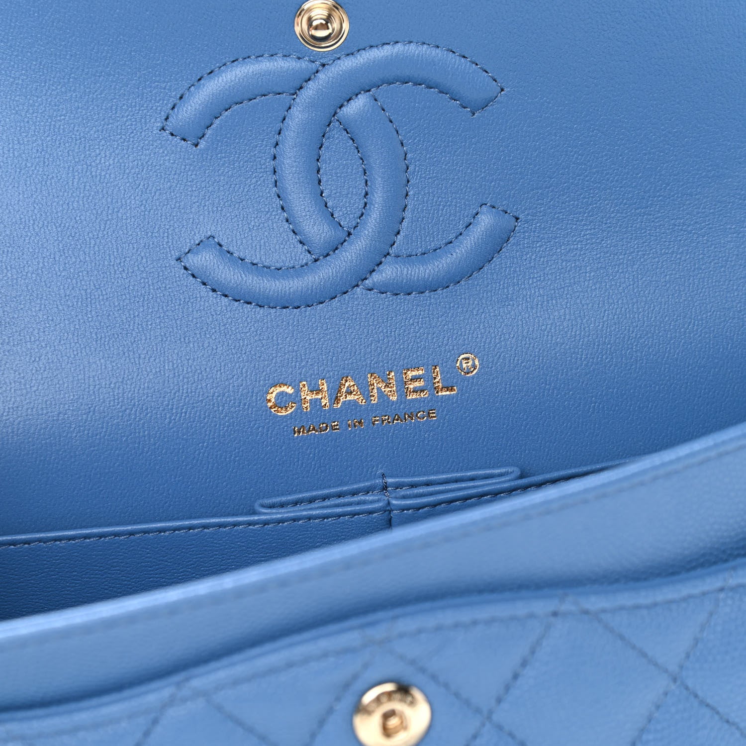 Chanel Caviar Quilted Small Double Flap Blue 5 of 9