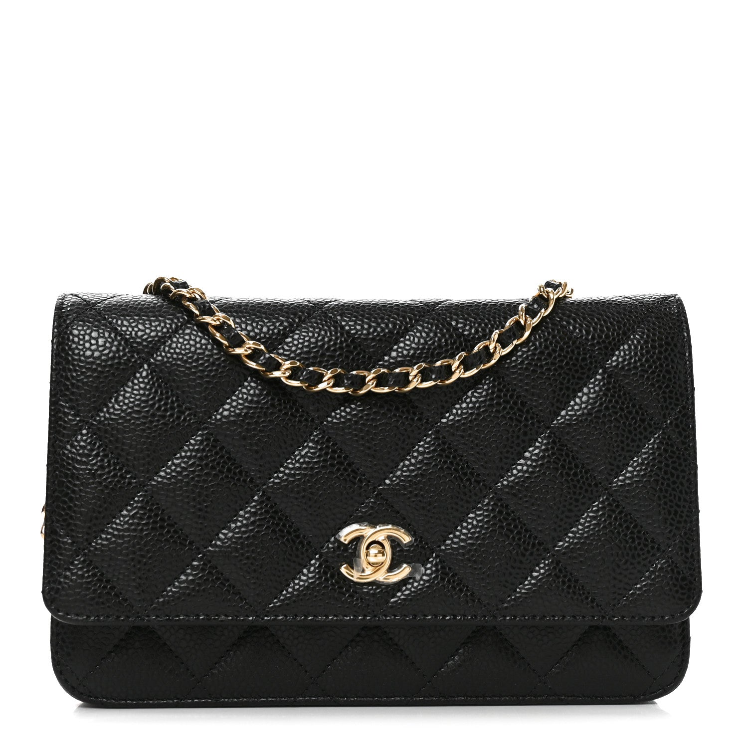 Chanel Caviar Quilted CC Turnlock Wallet On Chain WOC Black 1 of 12