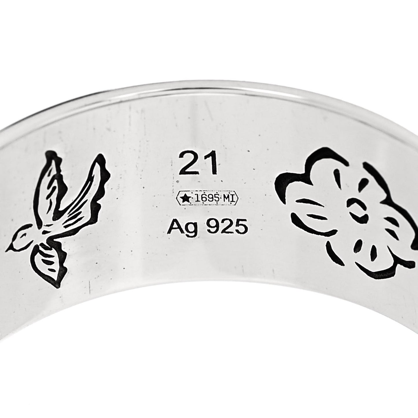 Sterling Silver Wide Blind for Love Band Ring 60 9.25
