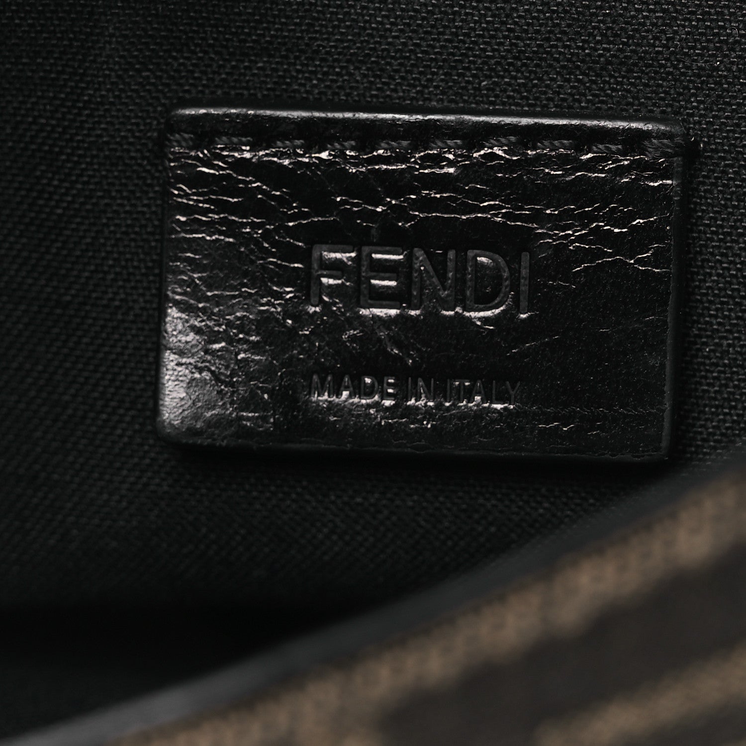 Fendi Recycled Fabric Jacquard Vitello Grace FF 1974 Baguette Belt Pouch Tobacco Moro Black 6 of 12