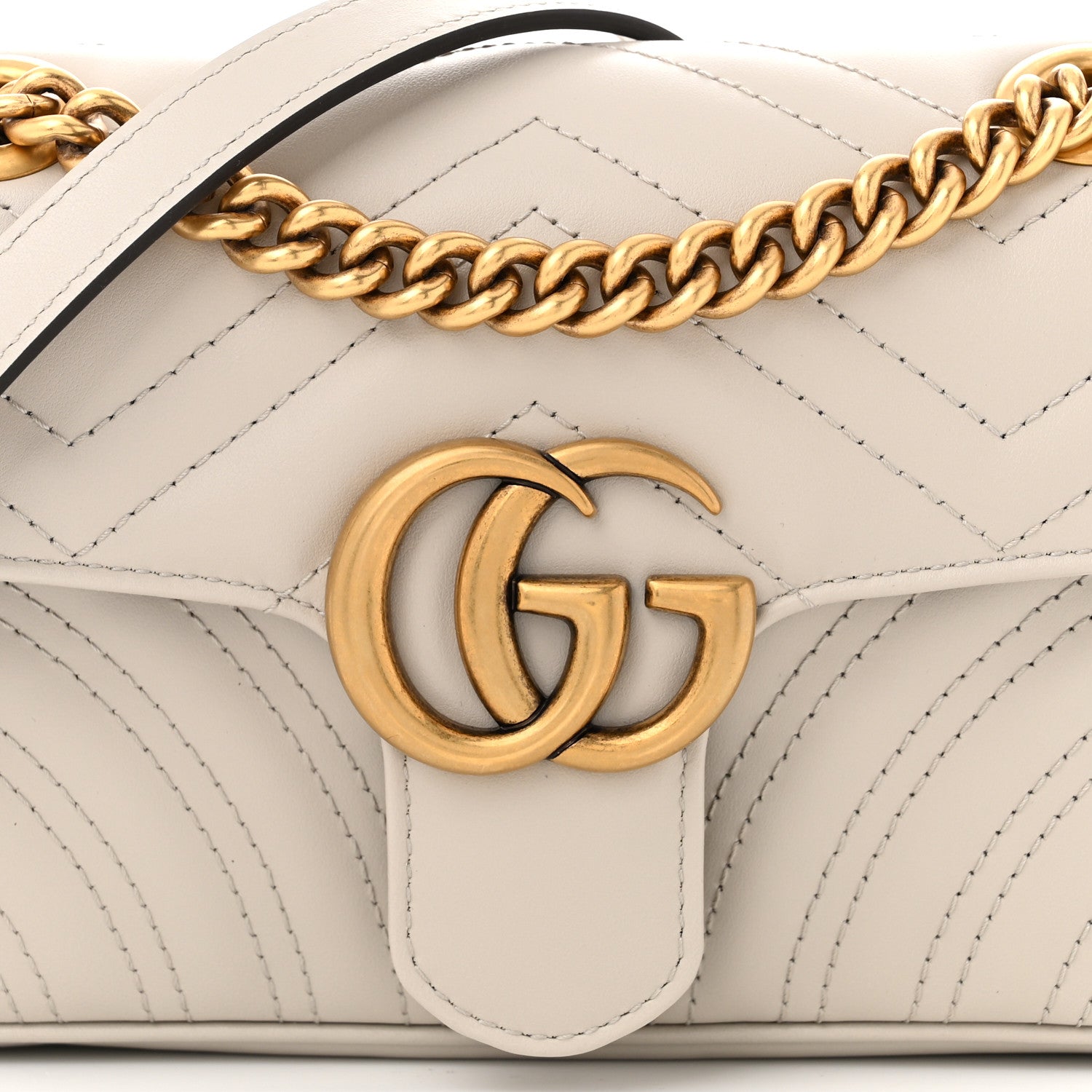 Gucci Calfskin Matelasse Mini GG Marmont Shoulder Bag Light Grey 8 of 10