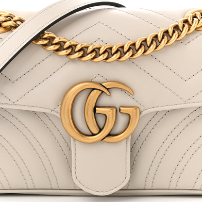 Gucci Calfskin Matelasse Mini GG Marmont Shoulder Bag Light Grey 8 of 10