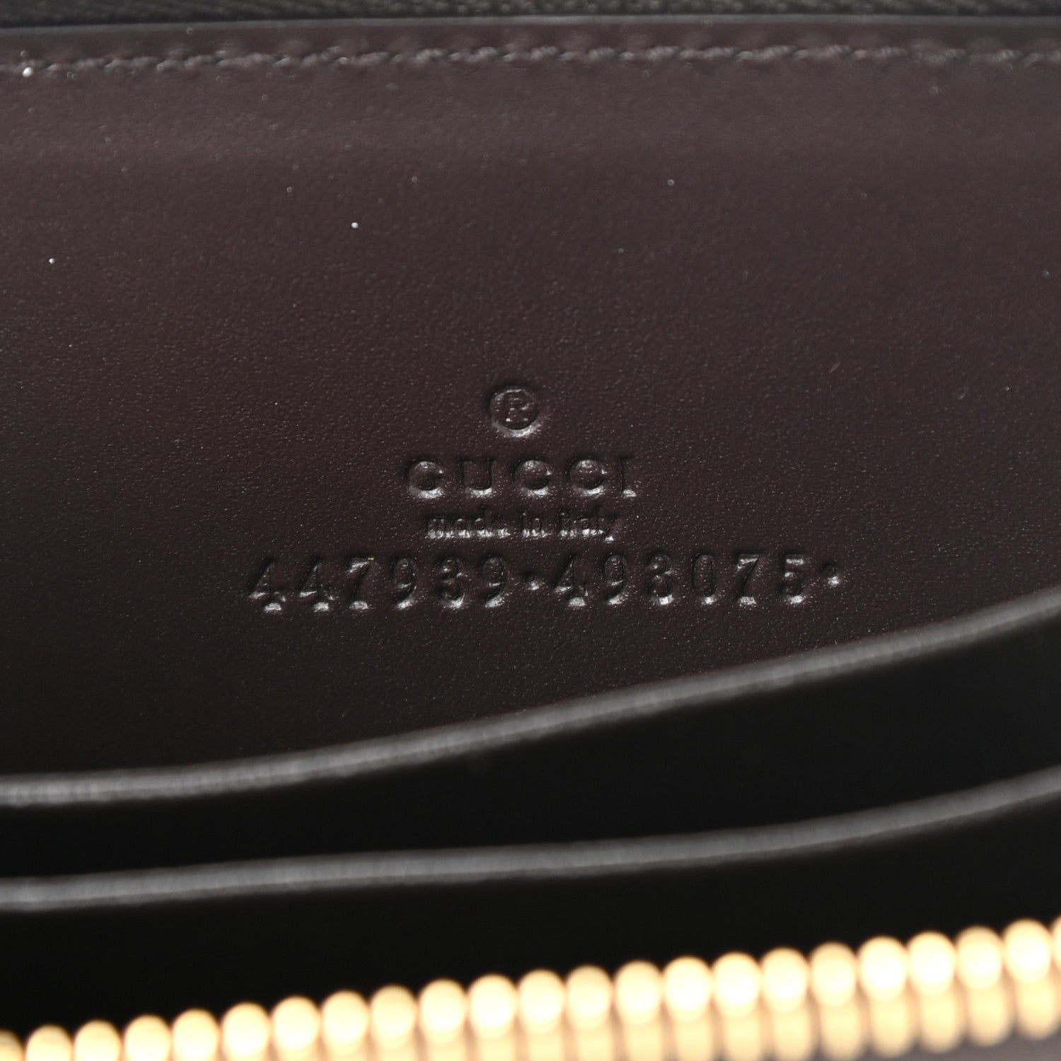 Gucci Guccissima Zip Around Card Case Dark Brown 6 of 7