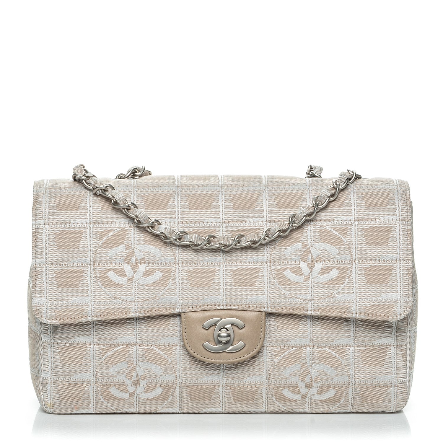 Chanel Nylon Medium Travel Flap Light Beige 1 of 7
