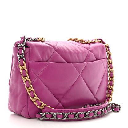 Chanel Lambskin Quilted Medium Chanel 19 Flap Purple 3 of 11