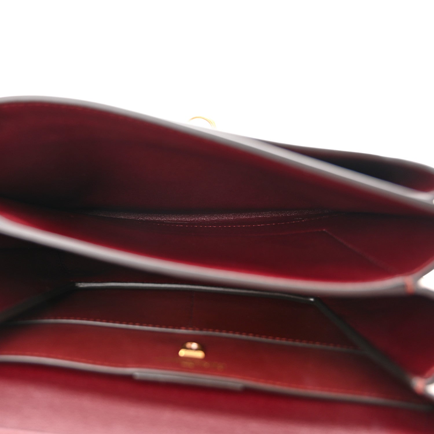 Salvatore Ferragamo Calfskin Trifolio Flap Bag Burgundy 5 of 9