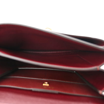 Salvatore Ferragamo Calfskin Trifolio Flap Bag Burgundy 5 of 9