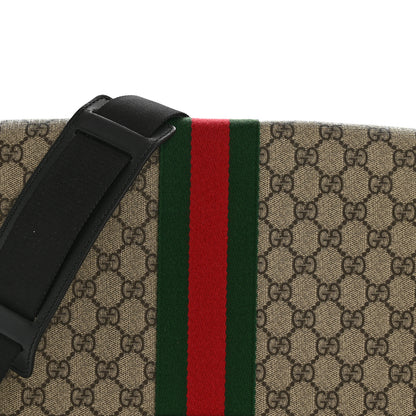 Gucci GG Supreme Monogram Web Flap Messenger Bag Black 9 of 15
