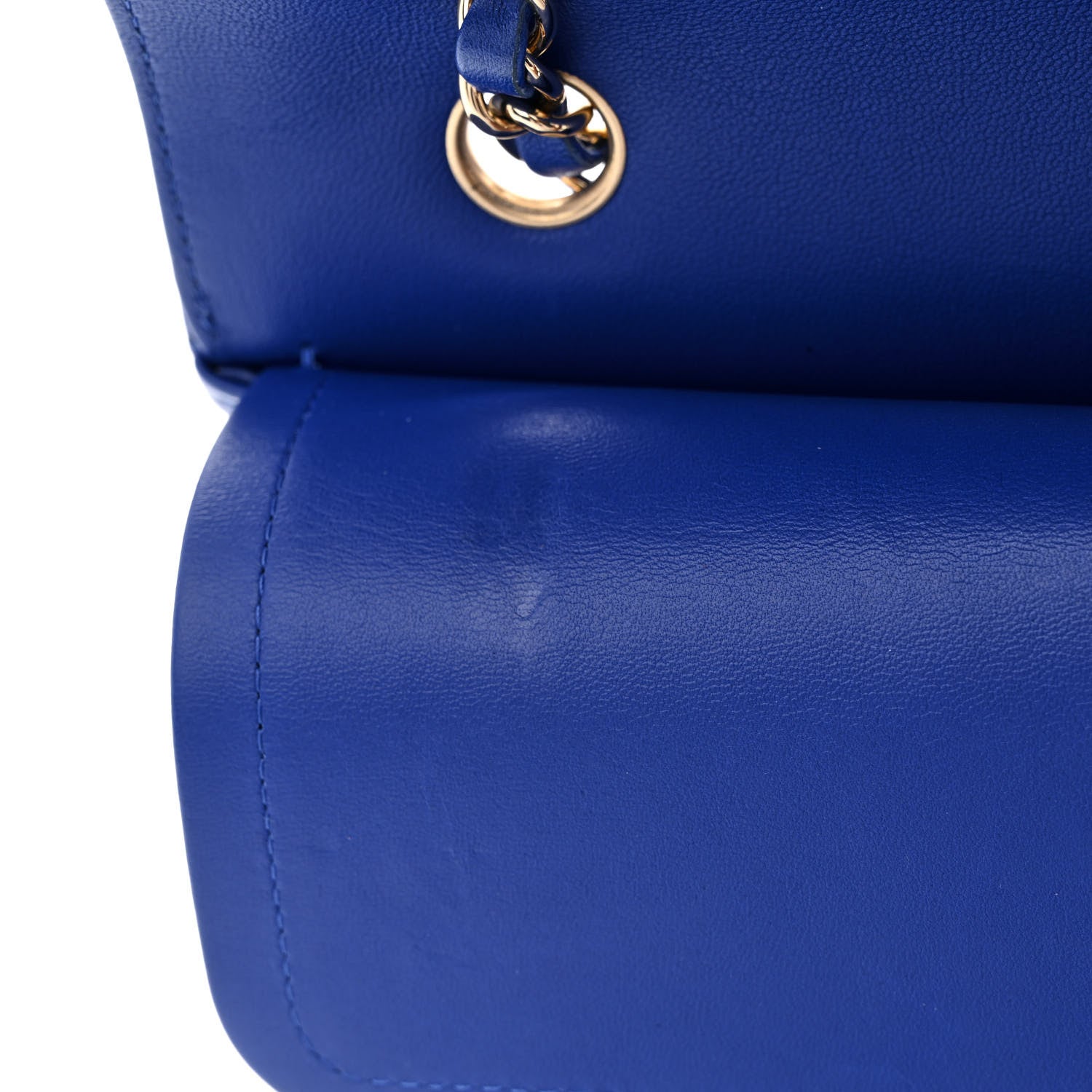 Chanel Lambskin Chevron Quilted Medium Double Flap Blue 13 of 15