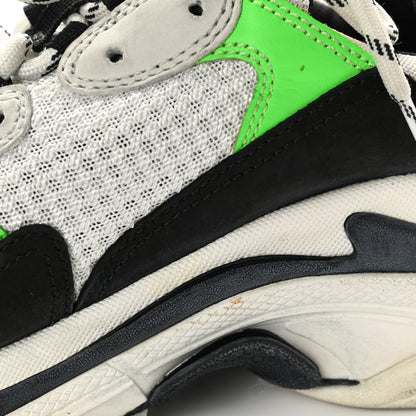 Balenciaga Fabric Mesh Womens Triple S Sneakers 38 White Green Fluo Black 11 of 17