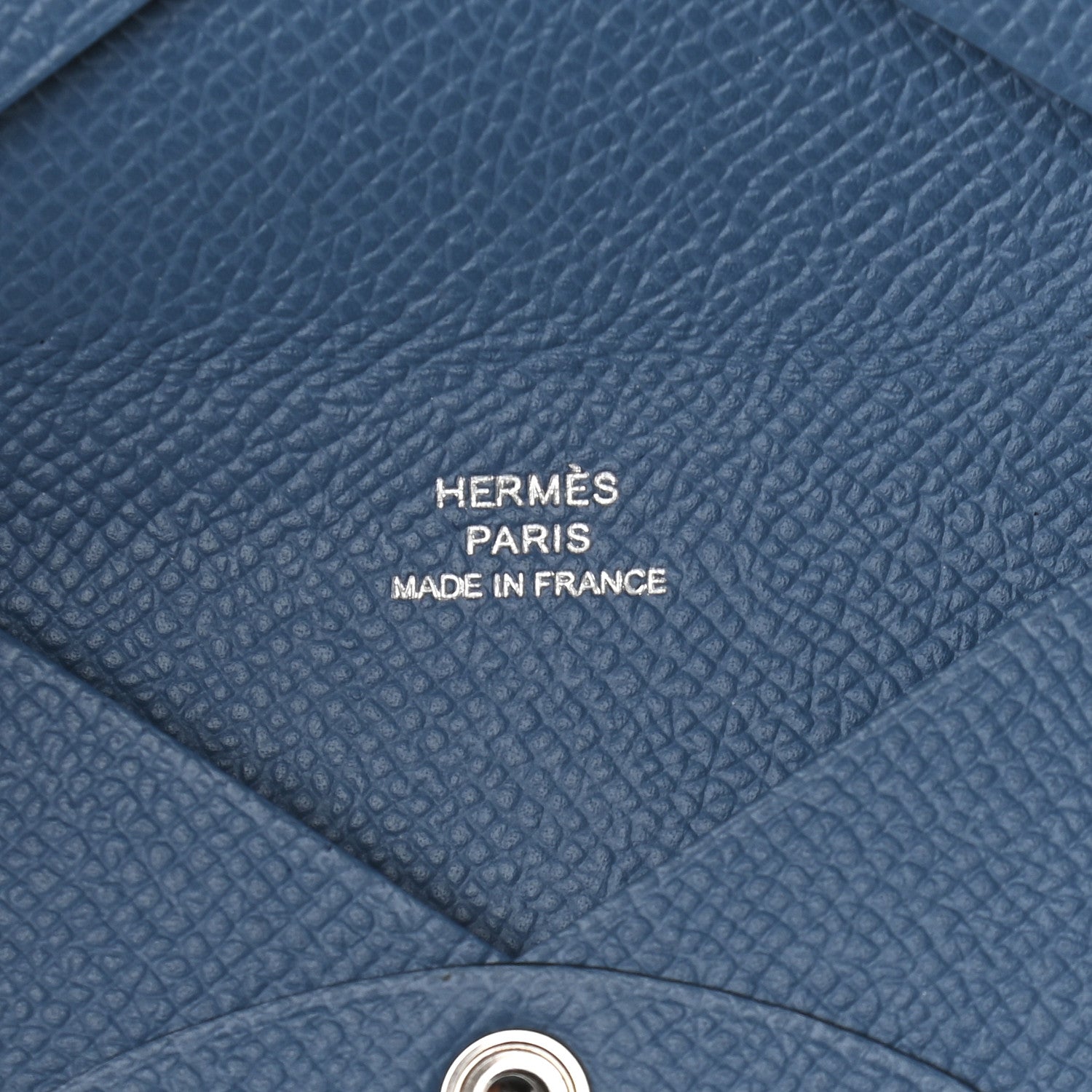 Hermes Epsom Calvi Card Case Bleu Agate 6 of 7