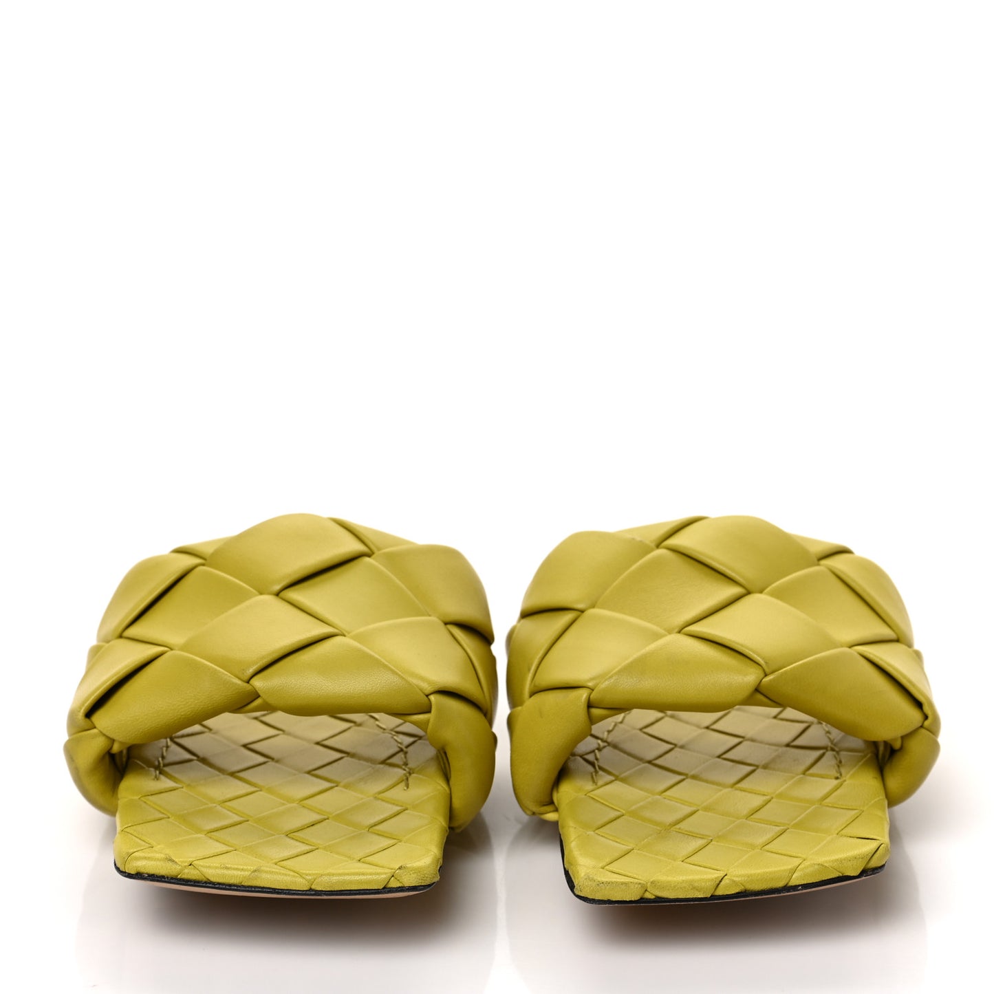 Nappa Maxi Intrecciato Lido Flat Sandals 39.5 Acid