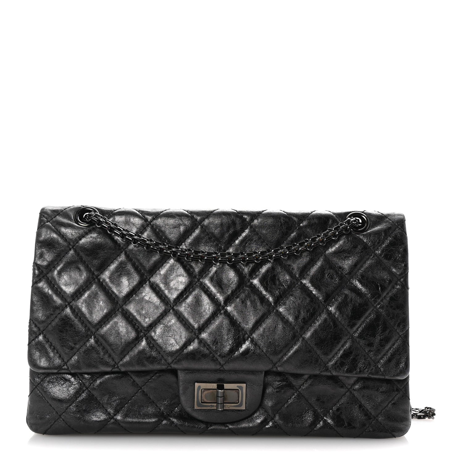Chanel Metallic Aged Calfskin Quilted 2.55 Reissue 227 Flap So Black 1 of 10