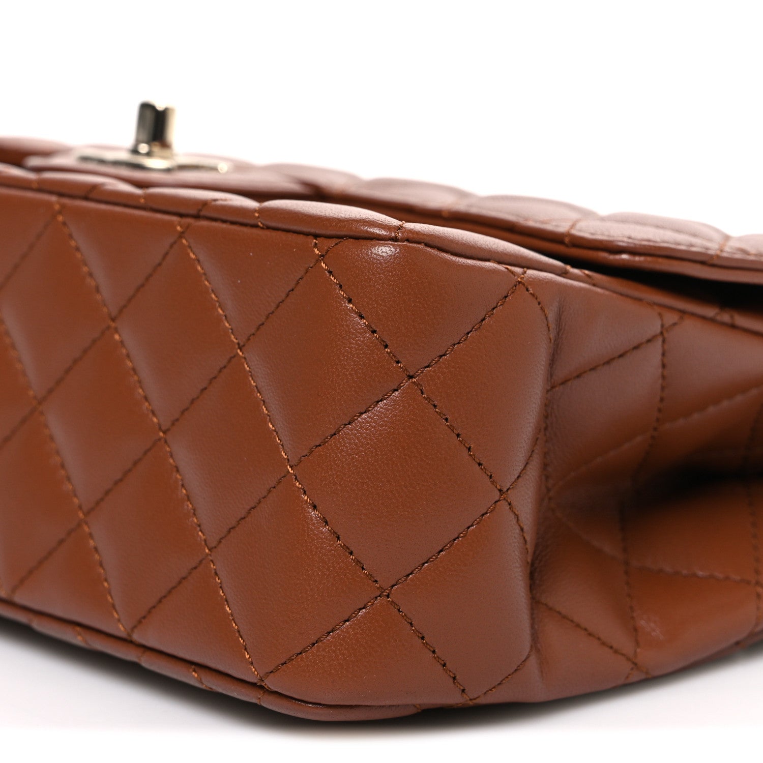 Chanel Lambskin Quilted Medium Crystal Top Handle Rectangular Flap Brown 10 of 10