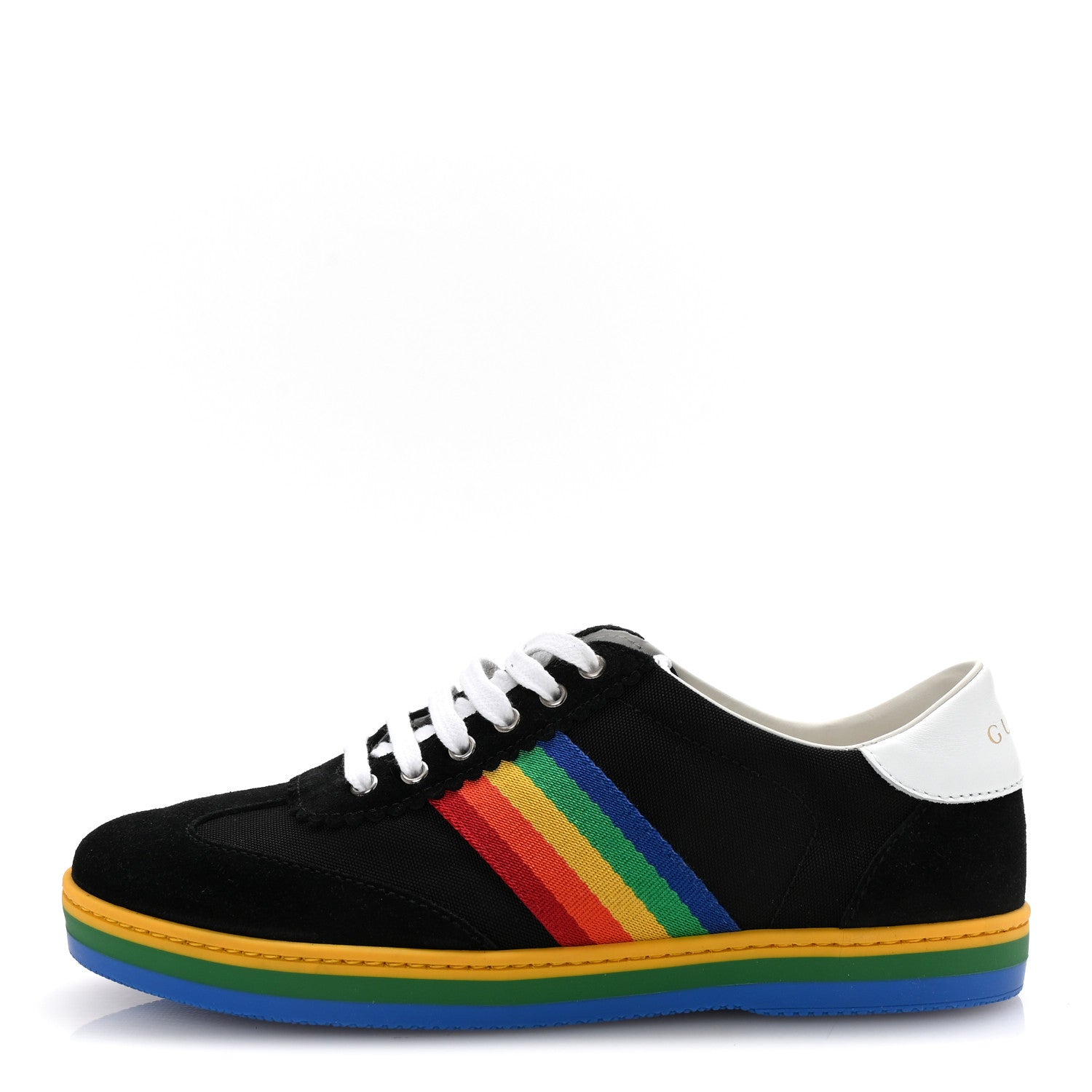 Gucci Suede Rainbow Womens G74 Sneakers 35 Black 1 of 10