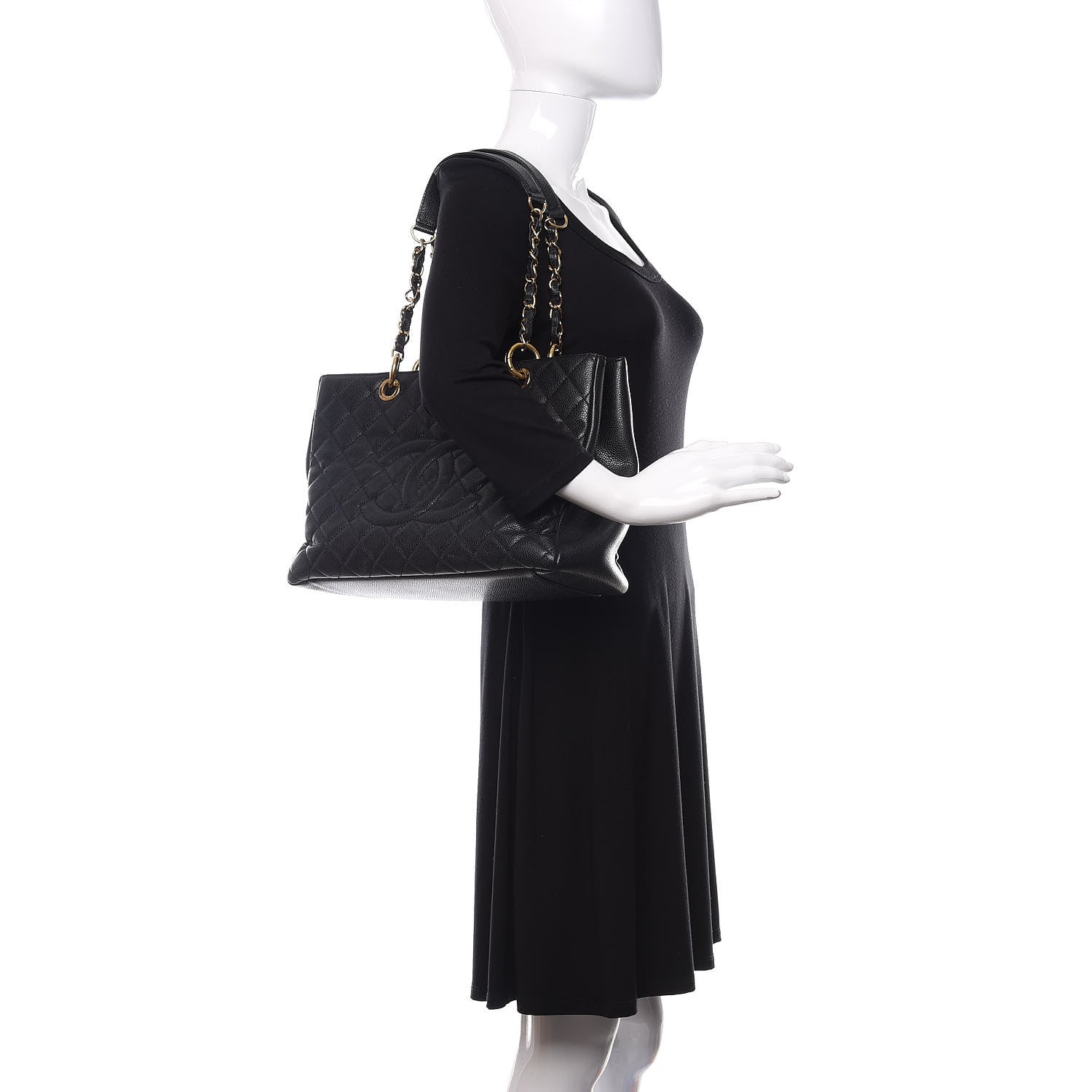 Chanel Caviar Quilted Grand Shopping Tote GST Black 2 of 10