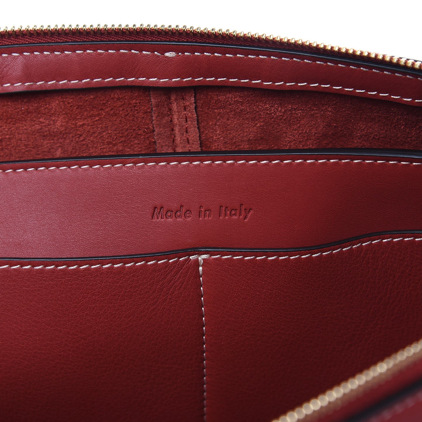 Supple Natural Calfskin Tri-Fold Clutch Red