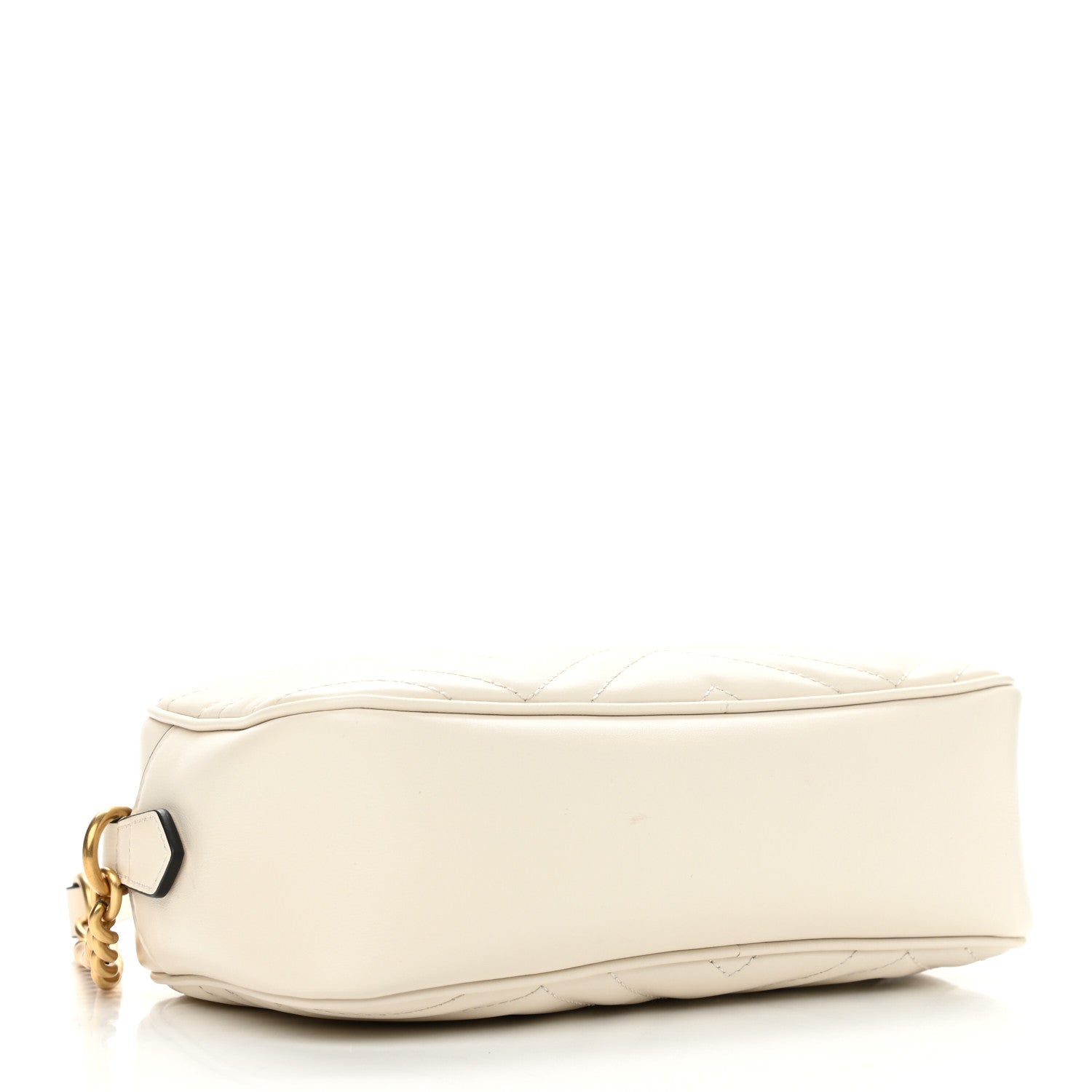 Gucci Calfskin Matelasse Small GG Marmont Chain Shoulder Bag White 4 of 11