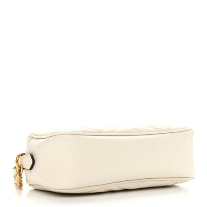Gucci Calfskin Matelasse Small GG Marmont Chain Shoulder Bag White 4 of 11