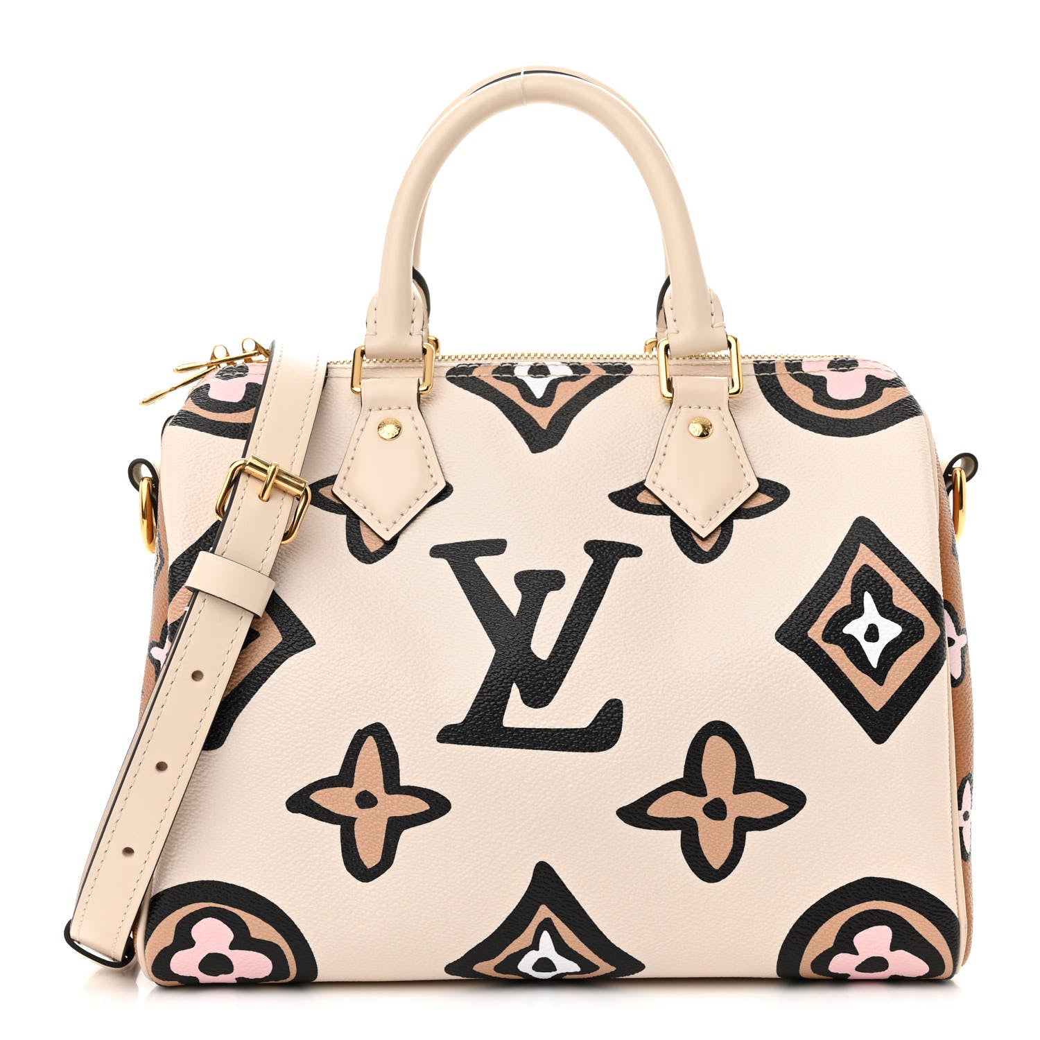 Louis Vuitton Monogram Giant Wild At Heart Speedy Bandouliere 25 Creme 1 of 9