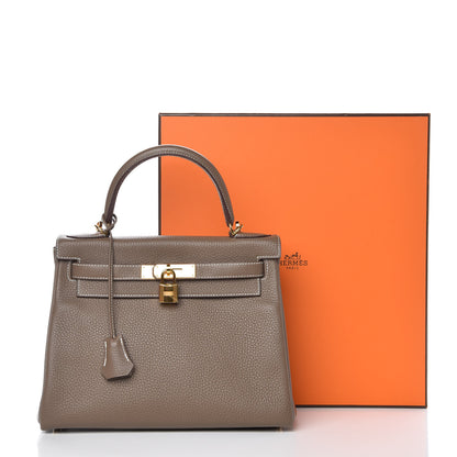Hermes Taurillon Clemence Kelly Retourne 28 Etoupe 38 of 38