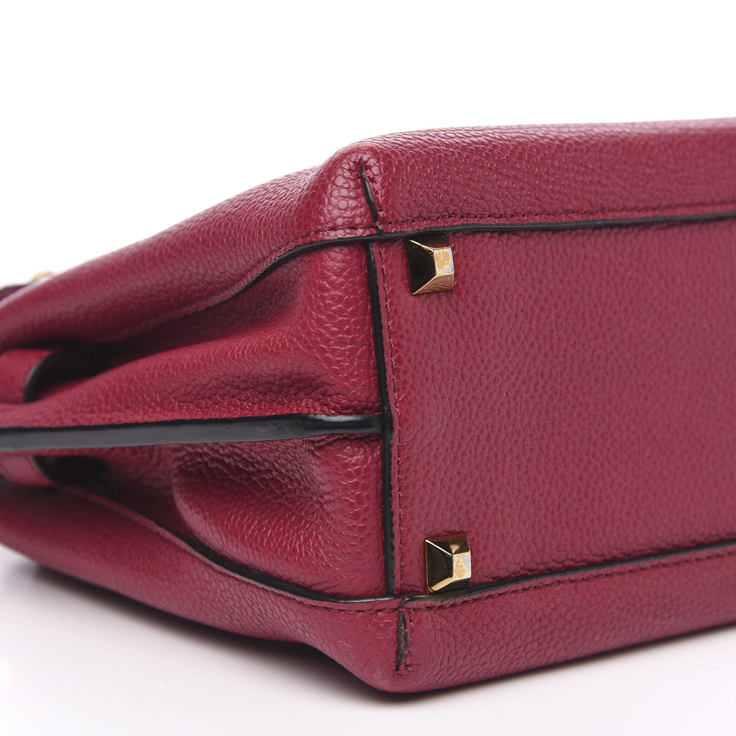 MCM Grained Calfskin Mini Milla Tote Burgundy 8 of 11