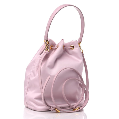 Prada Re-Nylon Saffiano Duet Bucket Crossbody Bag Alabastro 3 of 9