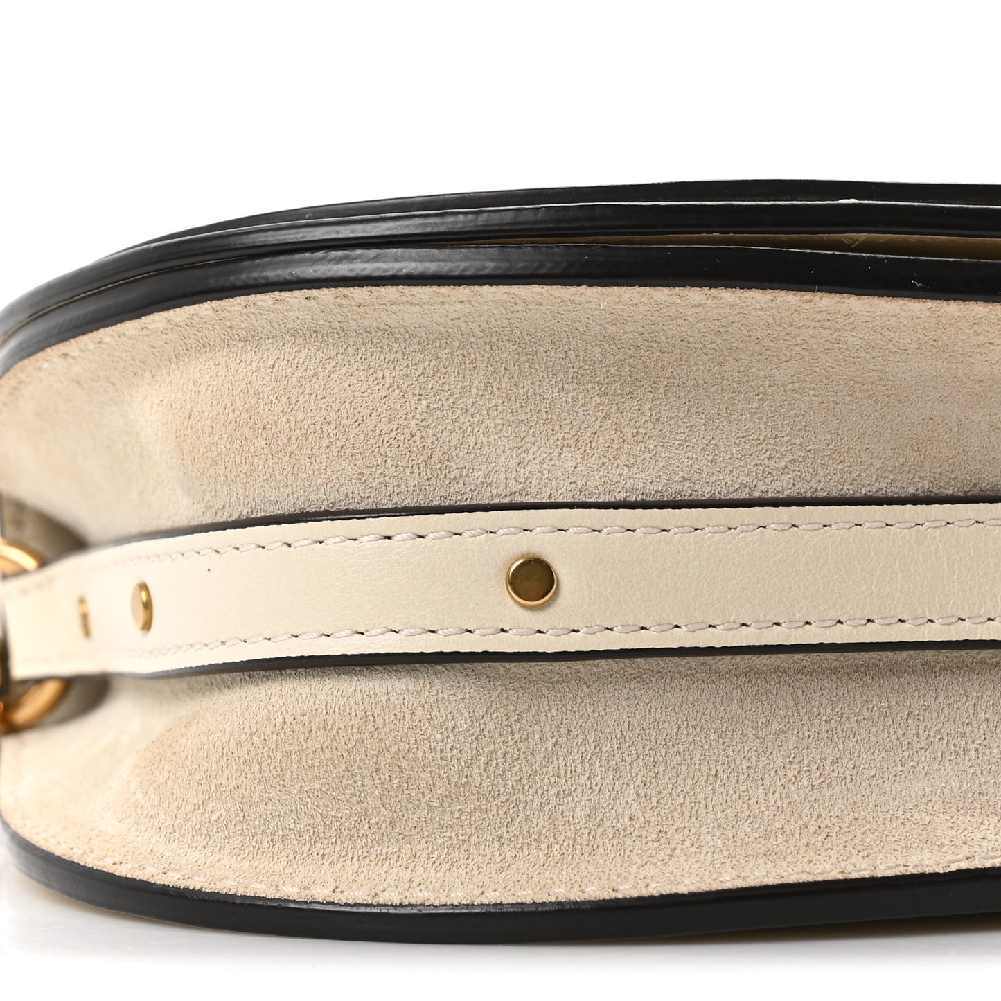 Calfskin Suede Small Nile Bracelet Bag Off White
