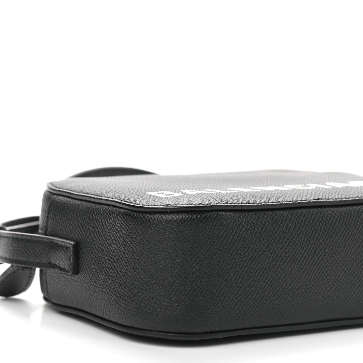 Balenciaga Signature Grained Calfskin Logo XS Ville Camera Bag Black White 7 of 8