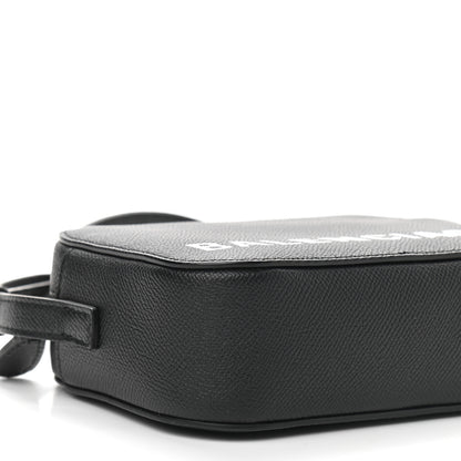 Balenciaga Signature Grained Calfskin Logo XS Ville Camera Bag Black White 7 of 8