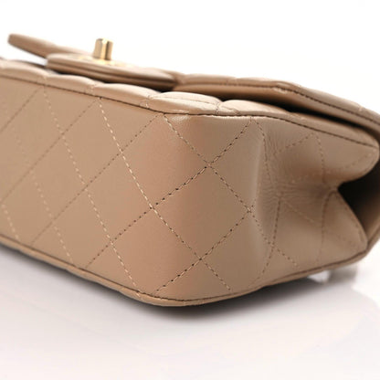 Chanel Lambskin Quilted Metal Mini Top Handle Rectangular Flap Beige 9 of 10