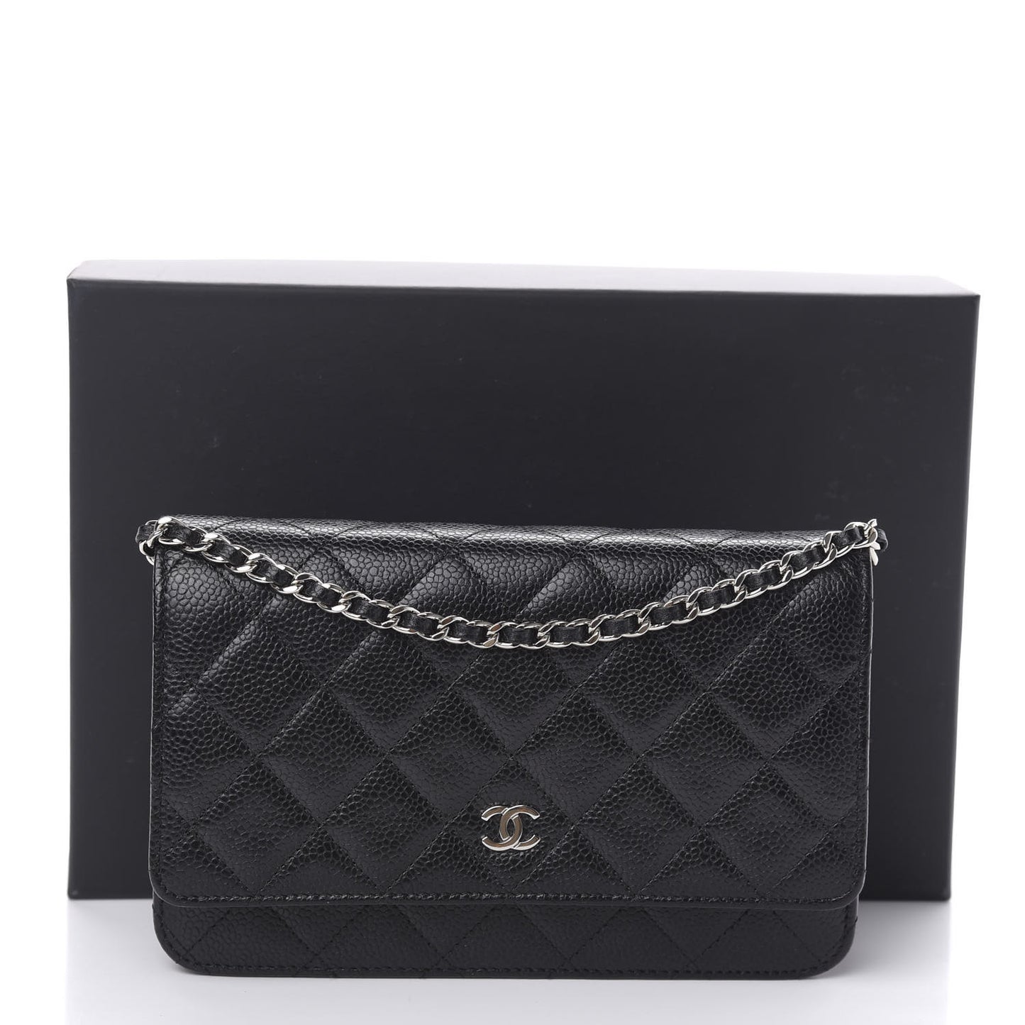 Caviar Quilted Wallet On Chain WOC Black