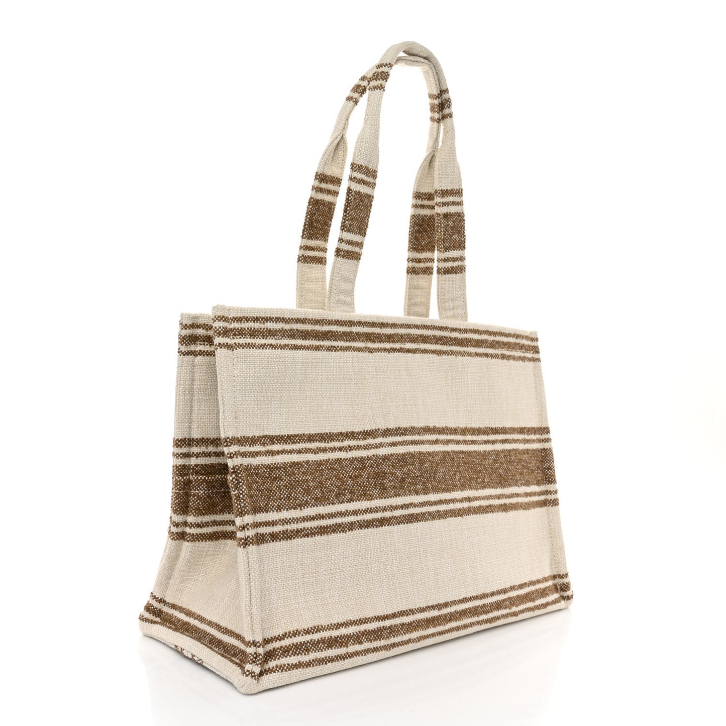 Jacquard Striped Large Cabas Thais Tobacco Tan