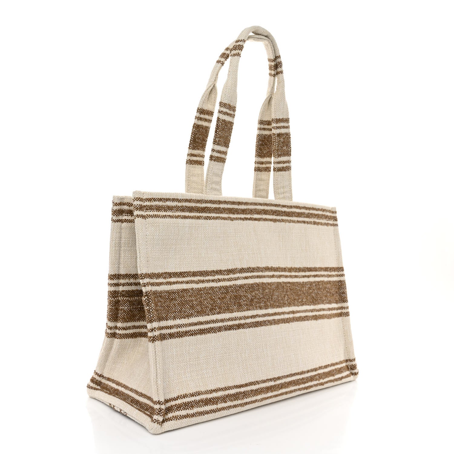 Celine Jacquard Striped Large Cabas Thais Tobacco Tan 3 of 9