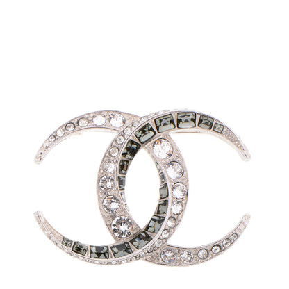 Chanel Baguette Crystal CC Brooch Silver 1 of 5