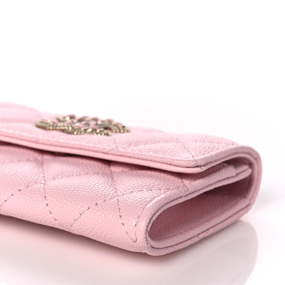 Chanel Caviar Quilted Crystal CC Flap Card Holder Pink 11 of 12