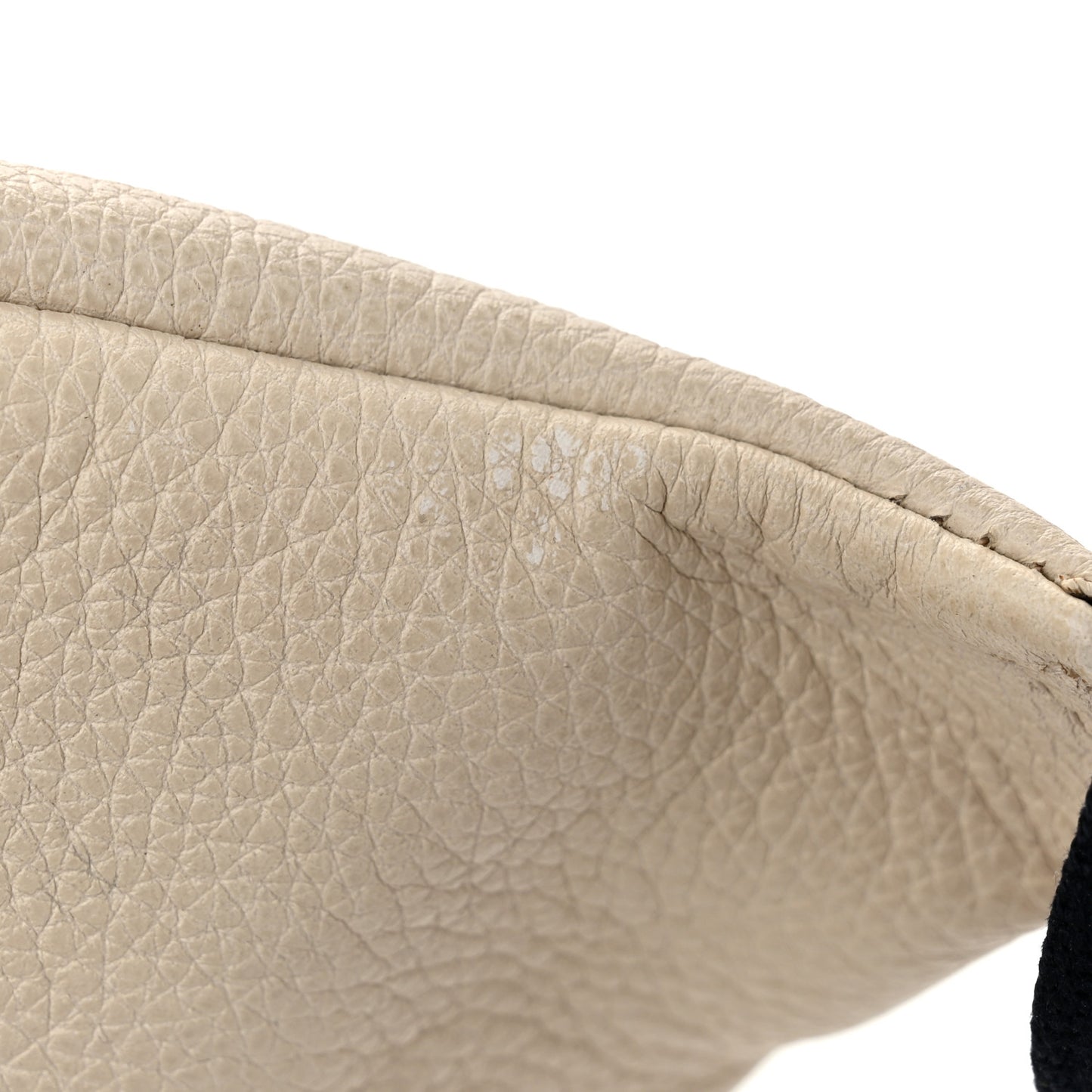 Grained Calfskin Small Logo Belt Bag White