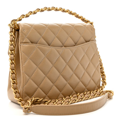Chanel Caviar Quilted 31 Rue Cambon Top Handle Flap Dark Beige 3 of 12