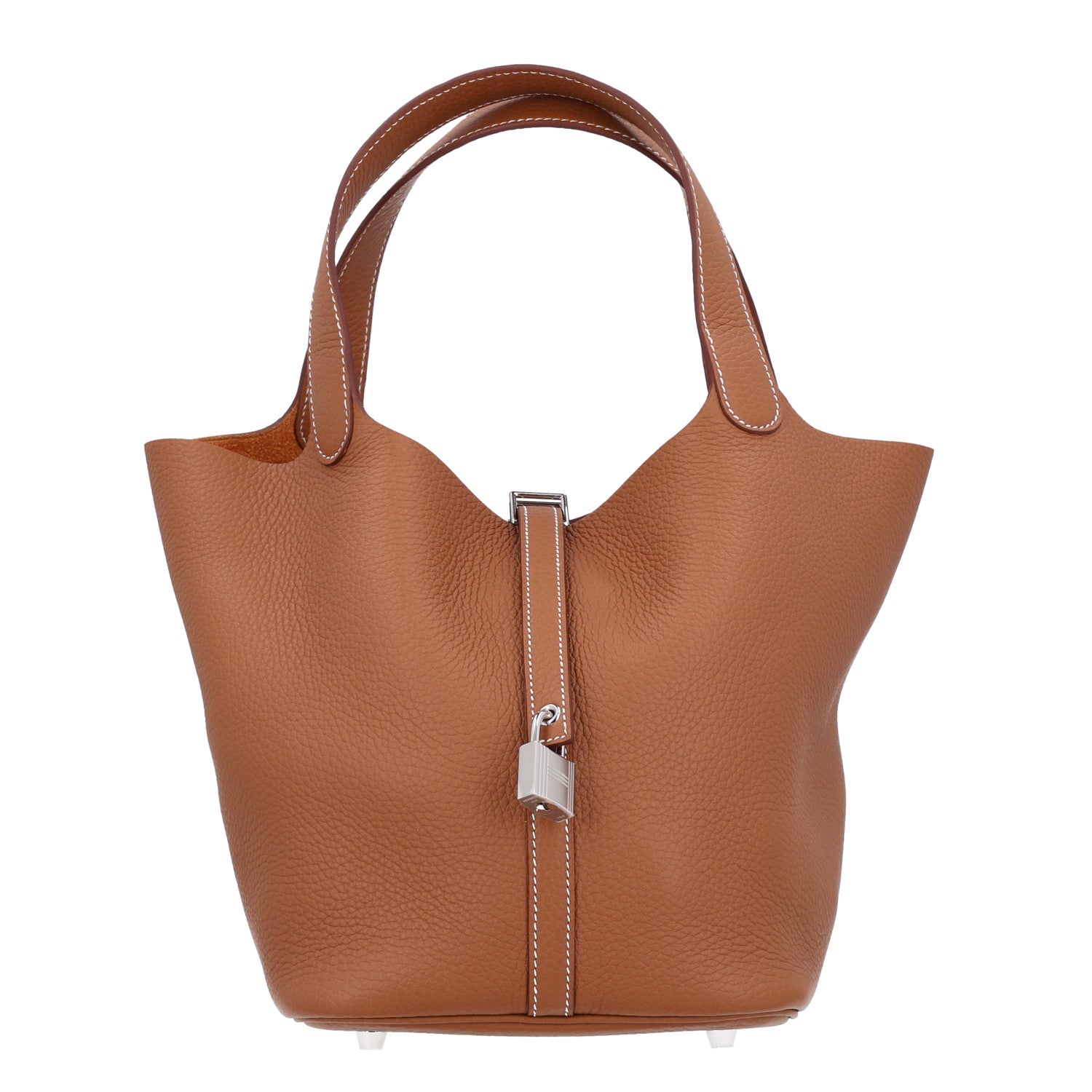 Hermes Taurillon Clemence Picotin Lock 22 MM Gold 1 of 11