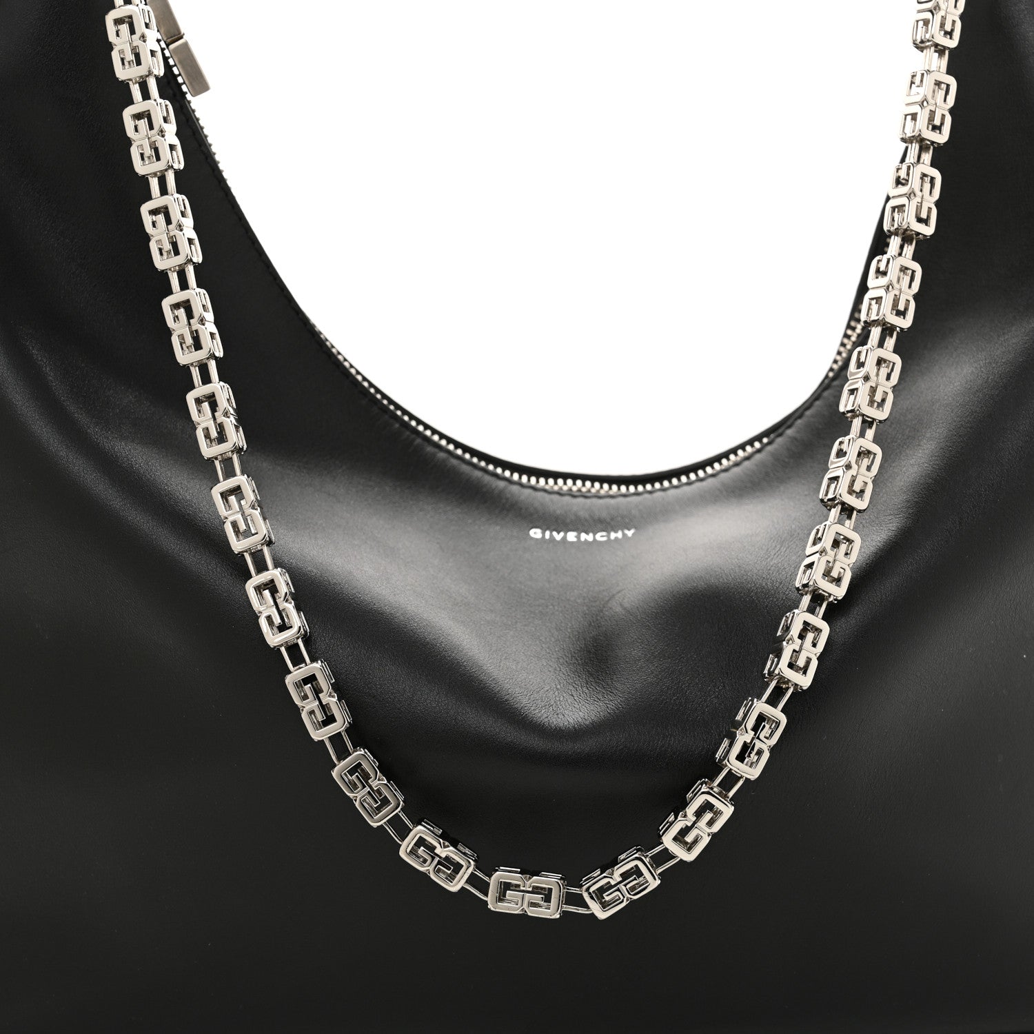 Givenchy Smooth Calfskin Medium Moon Cut Out Shoulder Bag Black 8 of 12