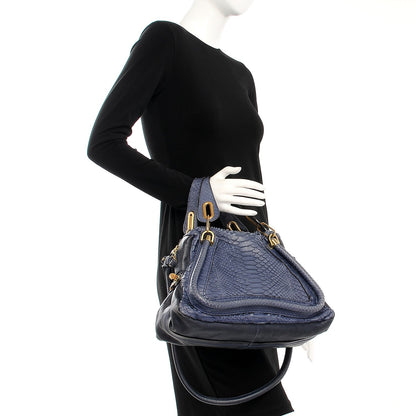 Chloe Python Calfskin Medium Paraty Blue Nuit 3 of 16