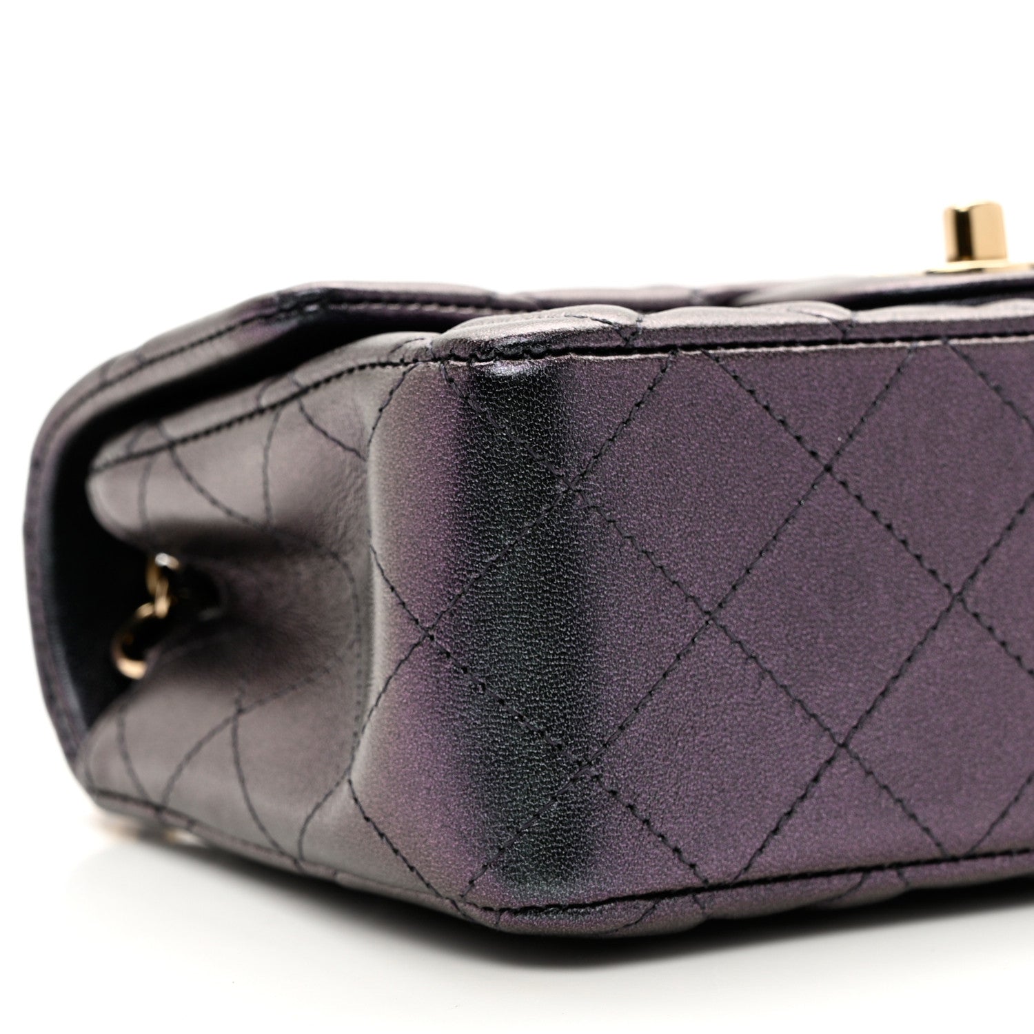Chanel Iridescent Lambskin Quilted Mini Rectangular Flap Black 8 of 9